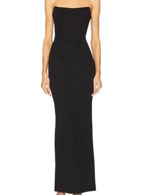 Michael Costello x Revolve Briggs gown in black